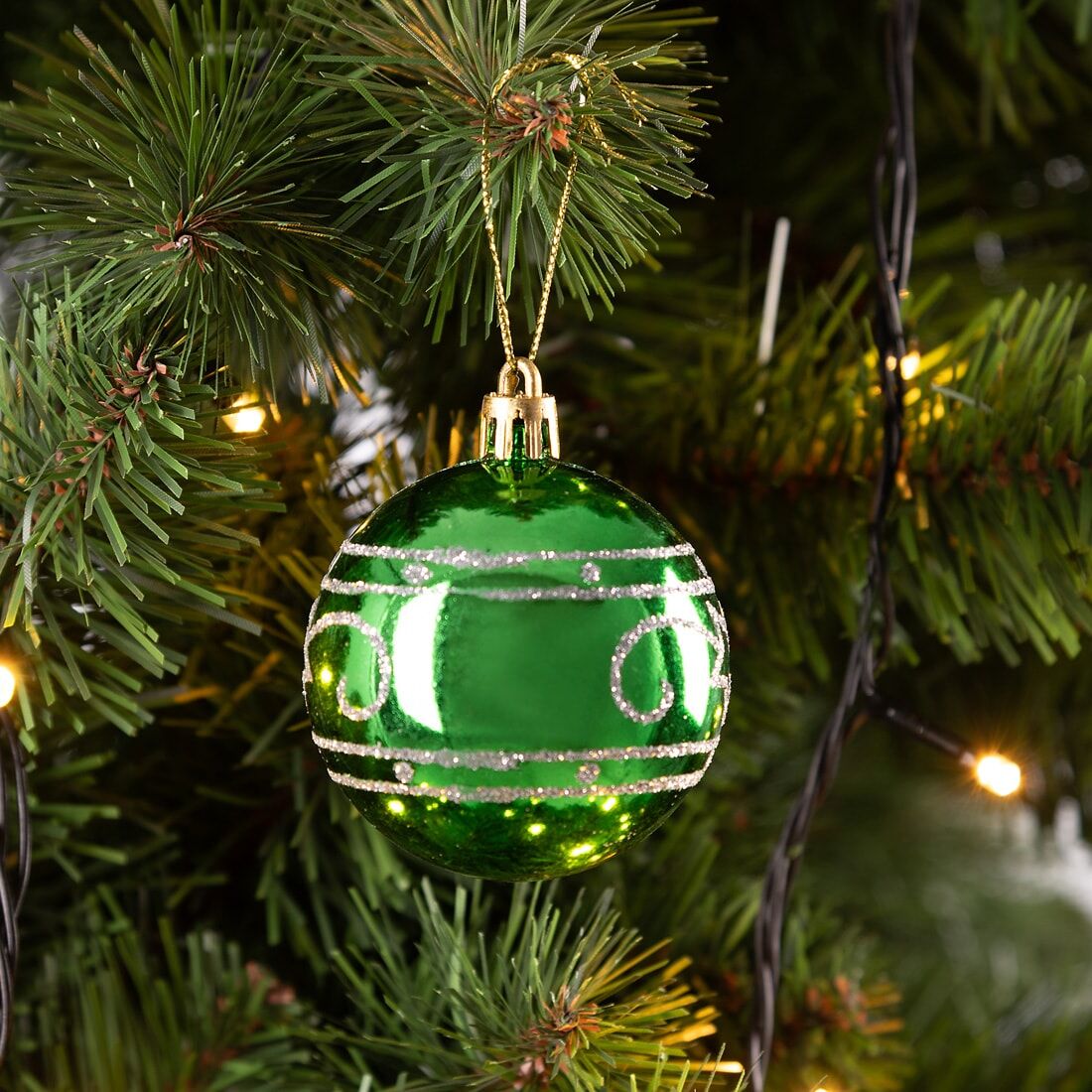 Weihnachtskugeln Bunt 24 tlg in matt glänzend + glitzernd