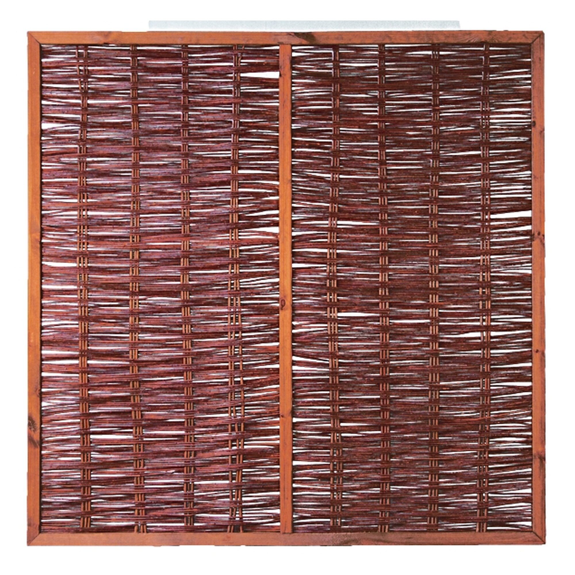 FOGO Weidengeflechtzaun, 180 x 180 cm, mit Rahmen und Strebe