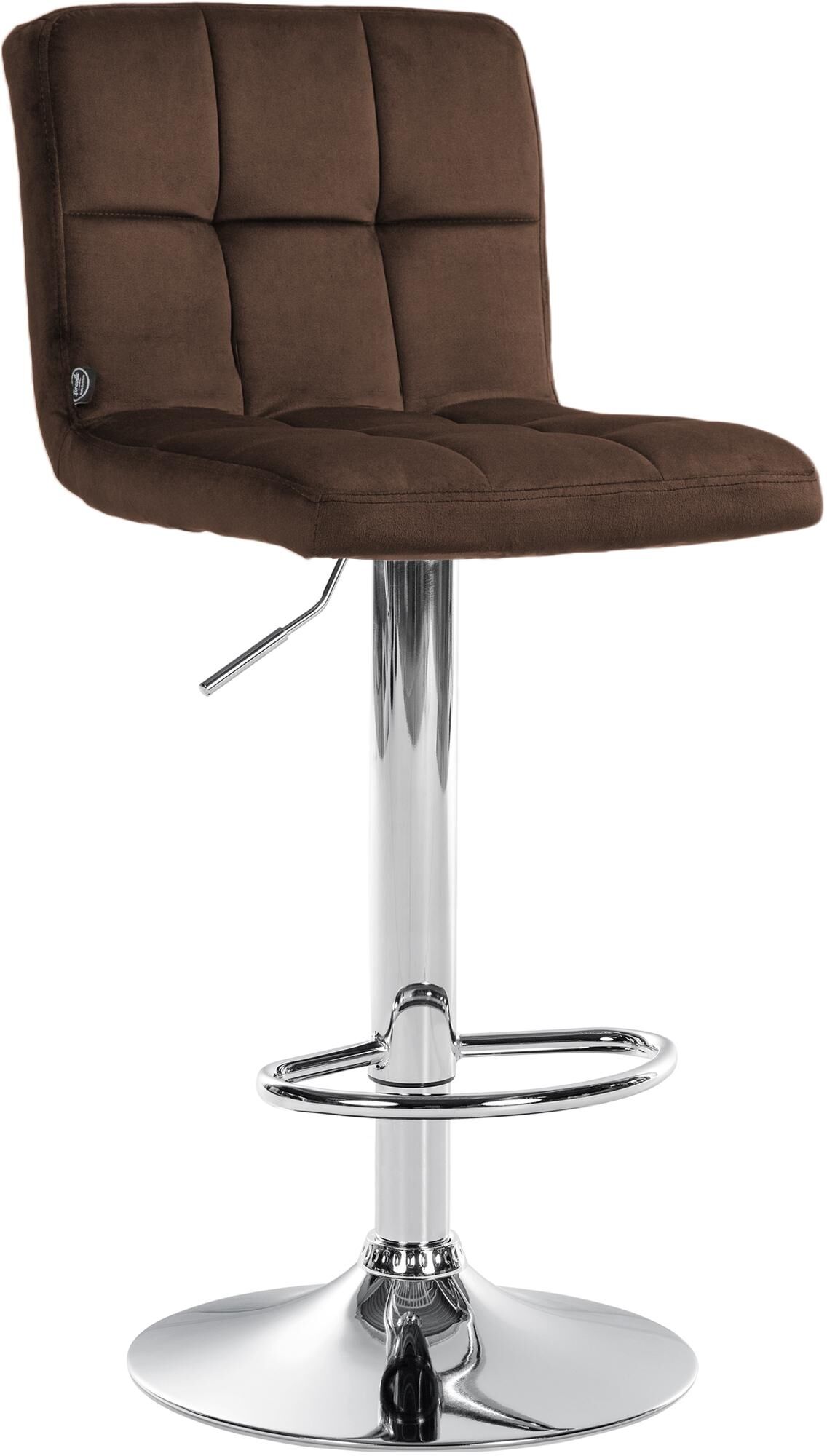 Barhocker Peru Samt chrom, braun