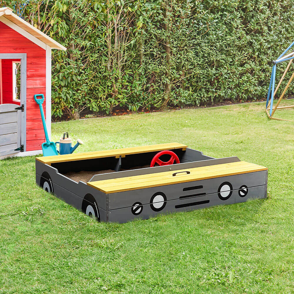 Sandkasten aus Holz KIDDY - Hellgrau
