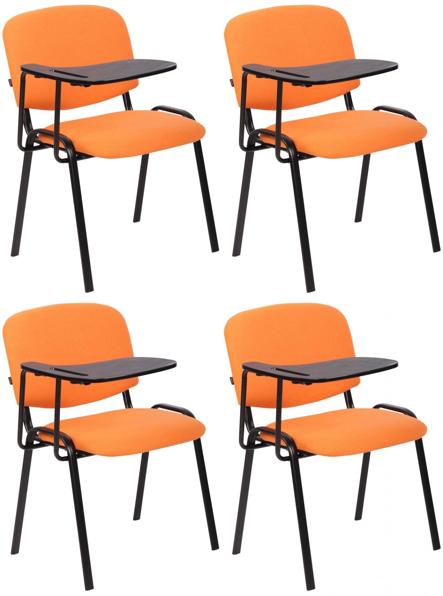 4er Set Stühle Ken mit Klapptisch Stoff, orange