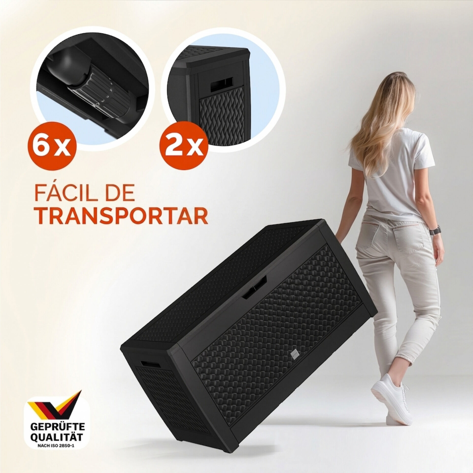 Gartenbox Matuba 310L Anthrazit Flechtoptik wasserdicht