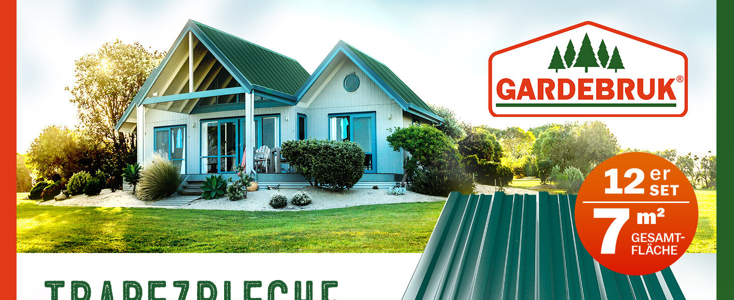 Trapezblech 12er-Set Grün 129x46cm gelocht