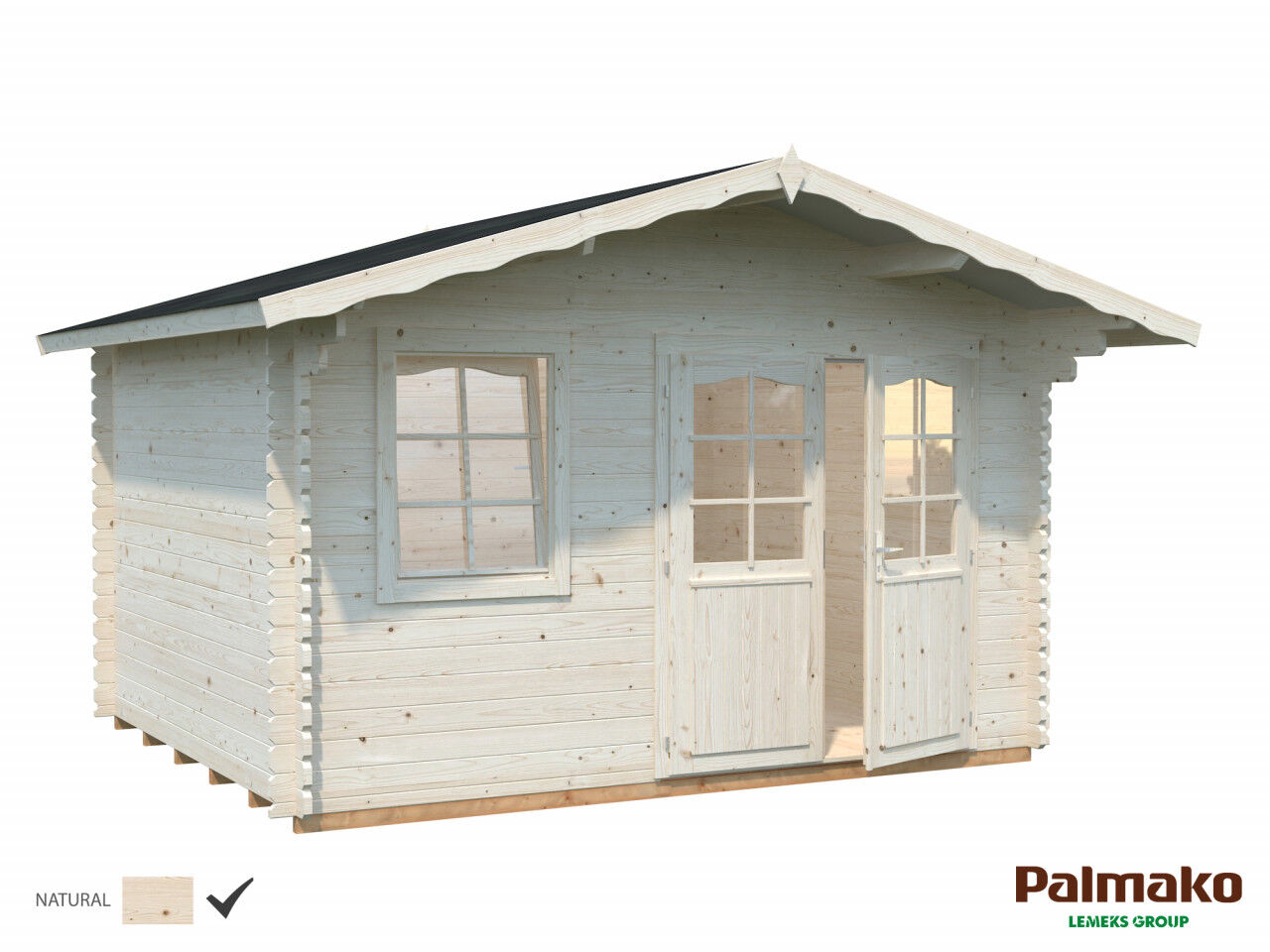 Palmako Gartenhaus Emma 10,4 m² naturbelassen