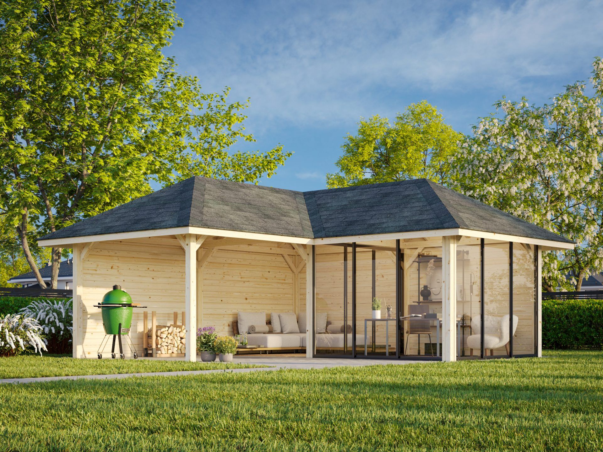 Palmako Pavillon Bianca 24,9 m2 Set 212 Slide