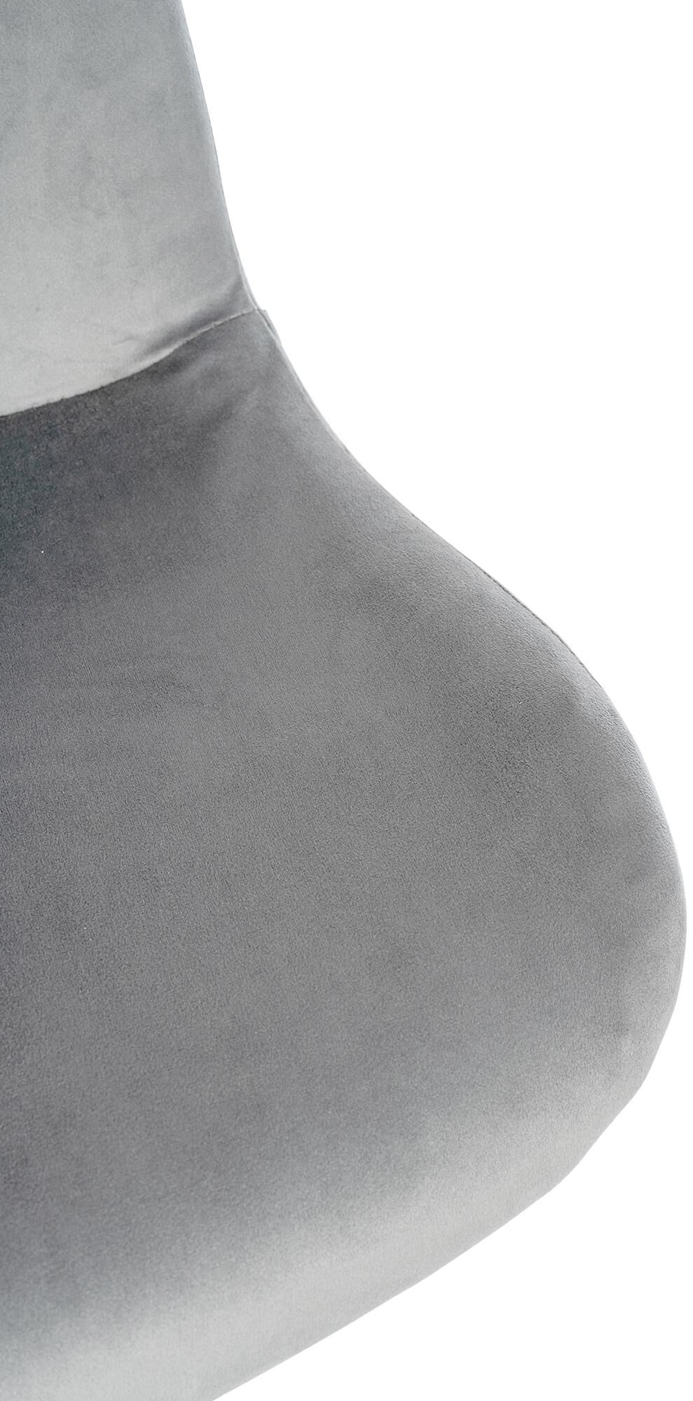 2er Set Barhocker Solon Chrom Samt, grau