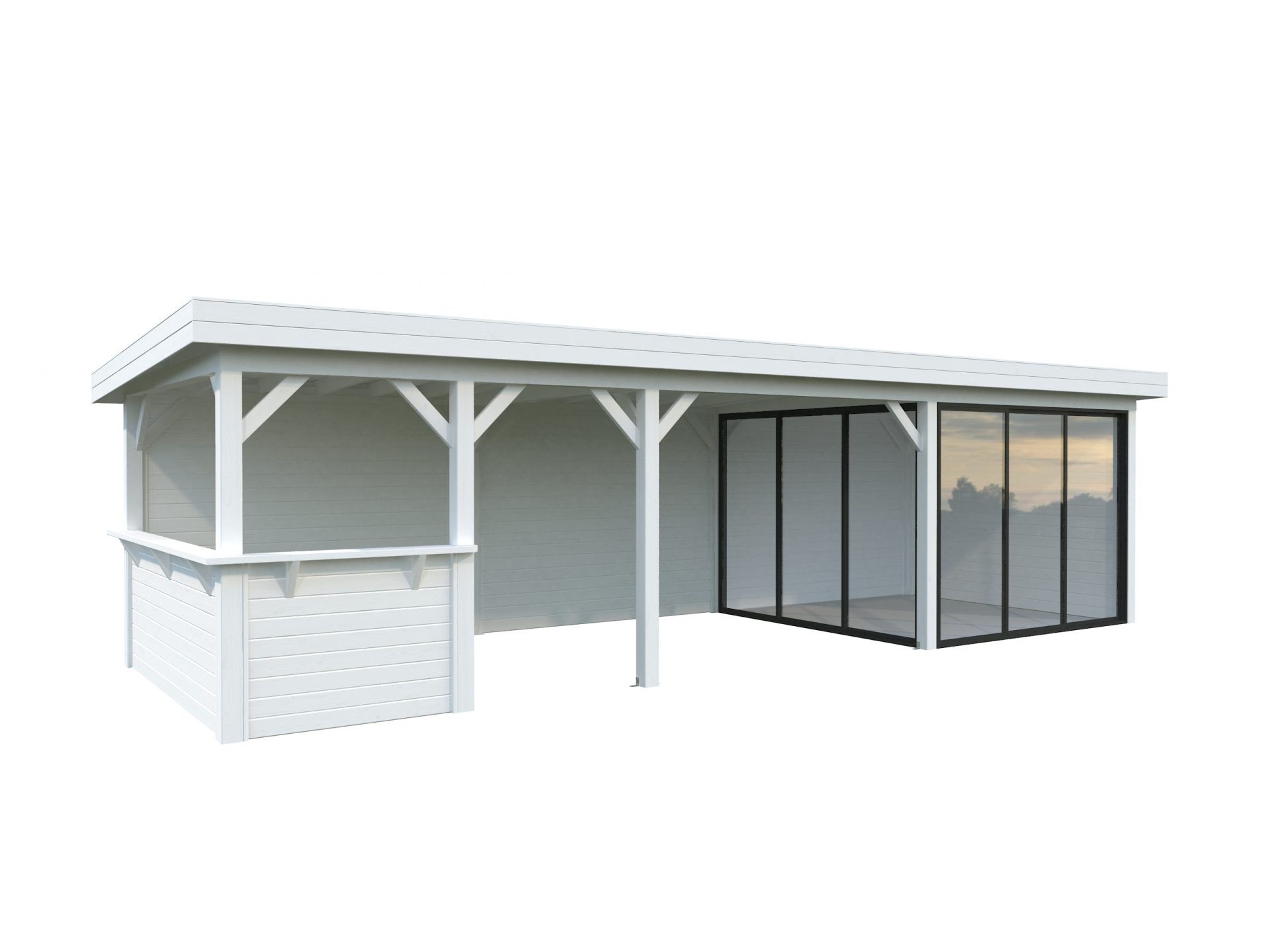 Palmako modernes Gartenhaus Lenna 24,9 m² Set 715 Slide Plus