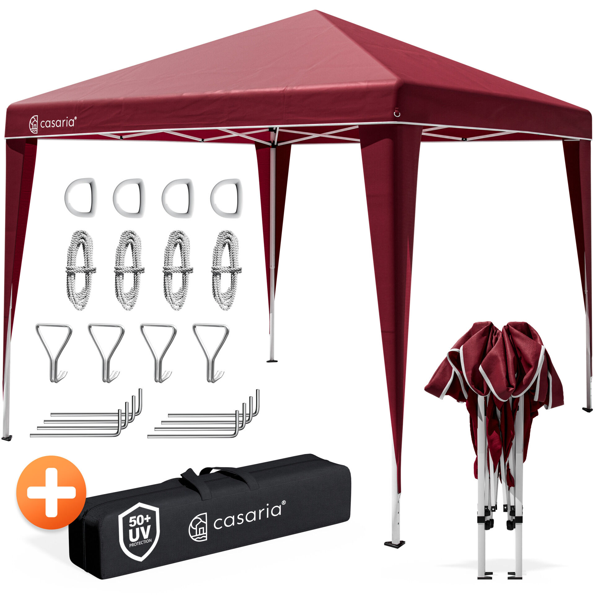 Faltpavillon 3x3m Pop-Up Weinrot Schnellaufbau UV-Schutz 50+ wasserdicht stabil