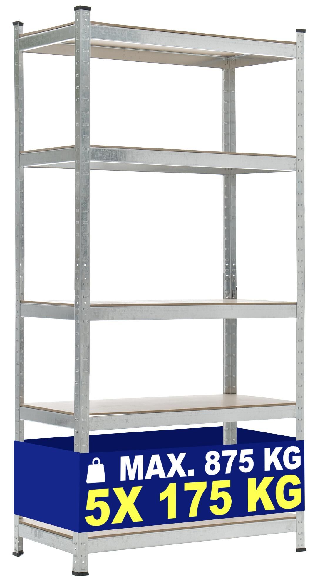 Lagerregal 90x40x180 cm, silber