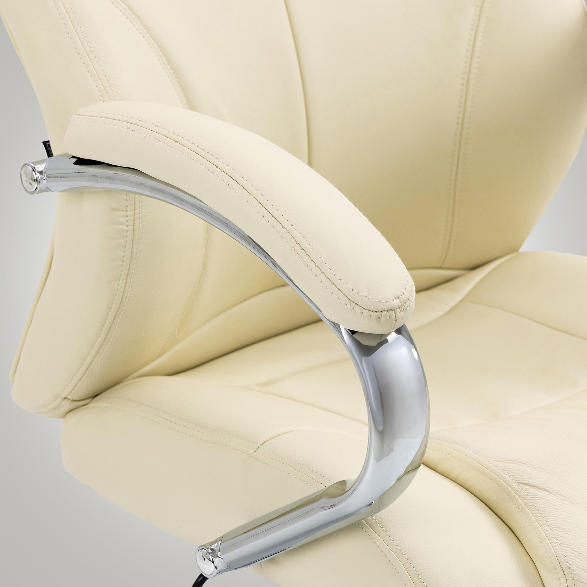 Bürostuhl Salford Echtleder, creme