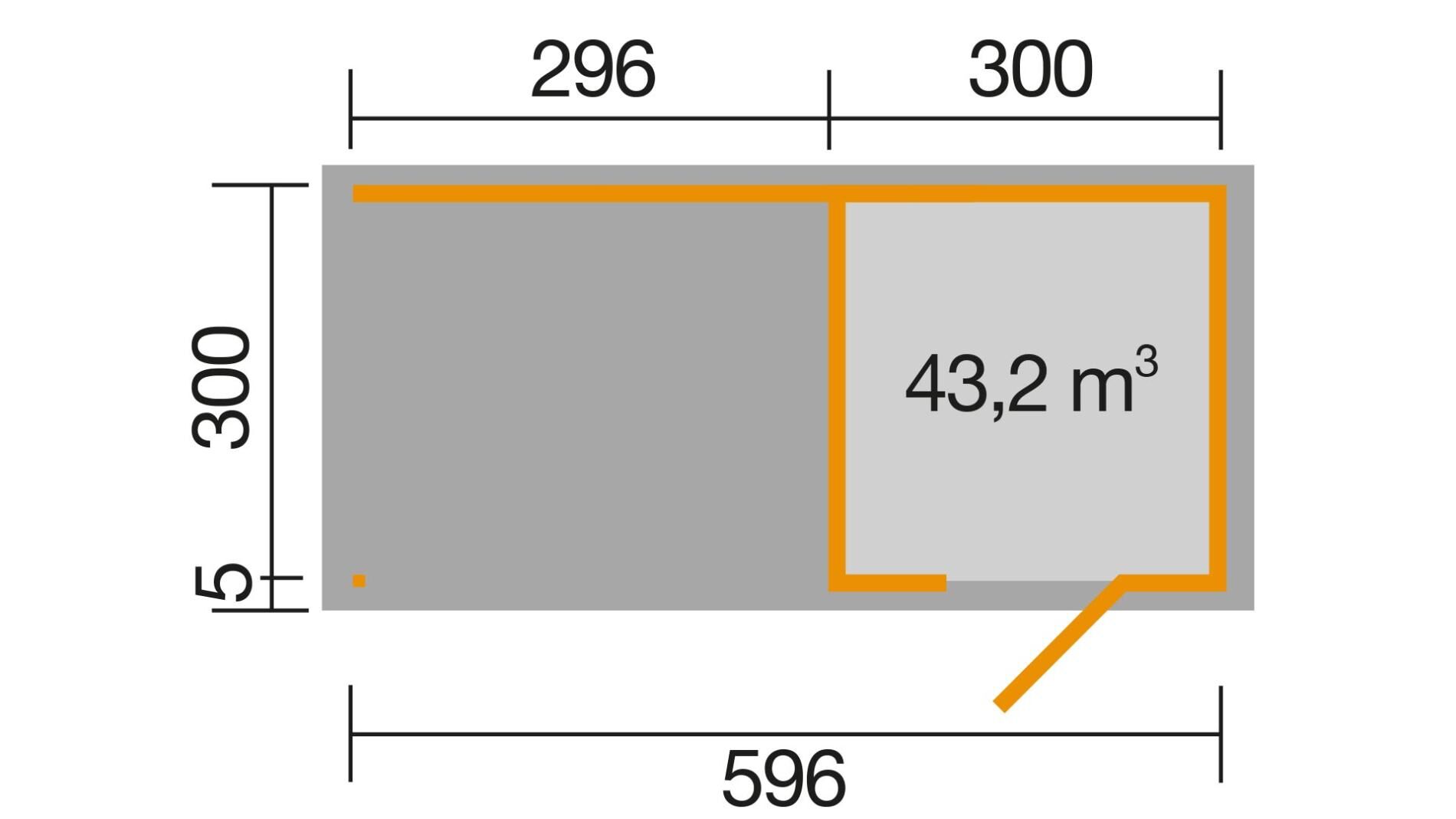 weka Design-Gartenhaus wekaLine 413 B 6,1x3,1m