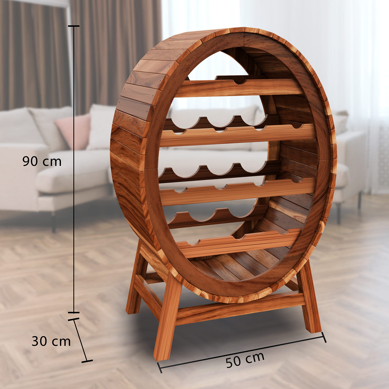 Weinregal 12 Flaschen Weinfass Design