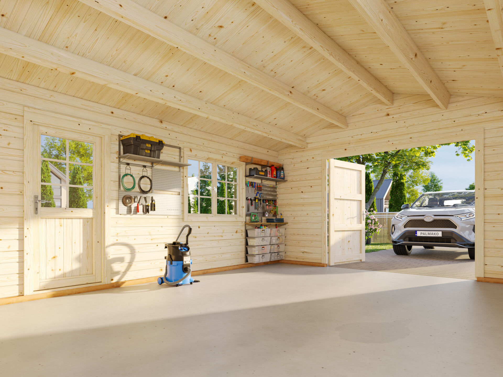 Palmako Holzgarage Roger 23,9 m² mit Holztor