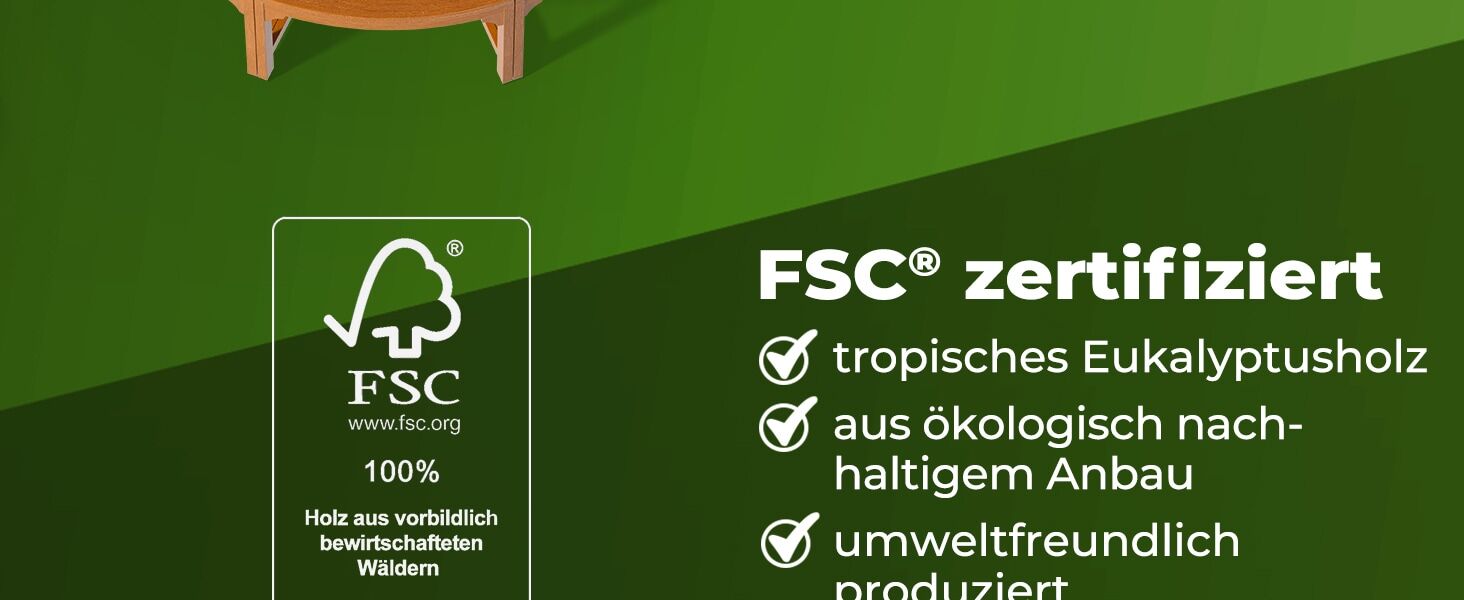 Baumbank Ø190cm Eukalyptusholz FSC®-zertifiziert