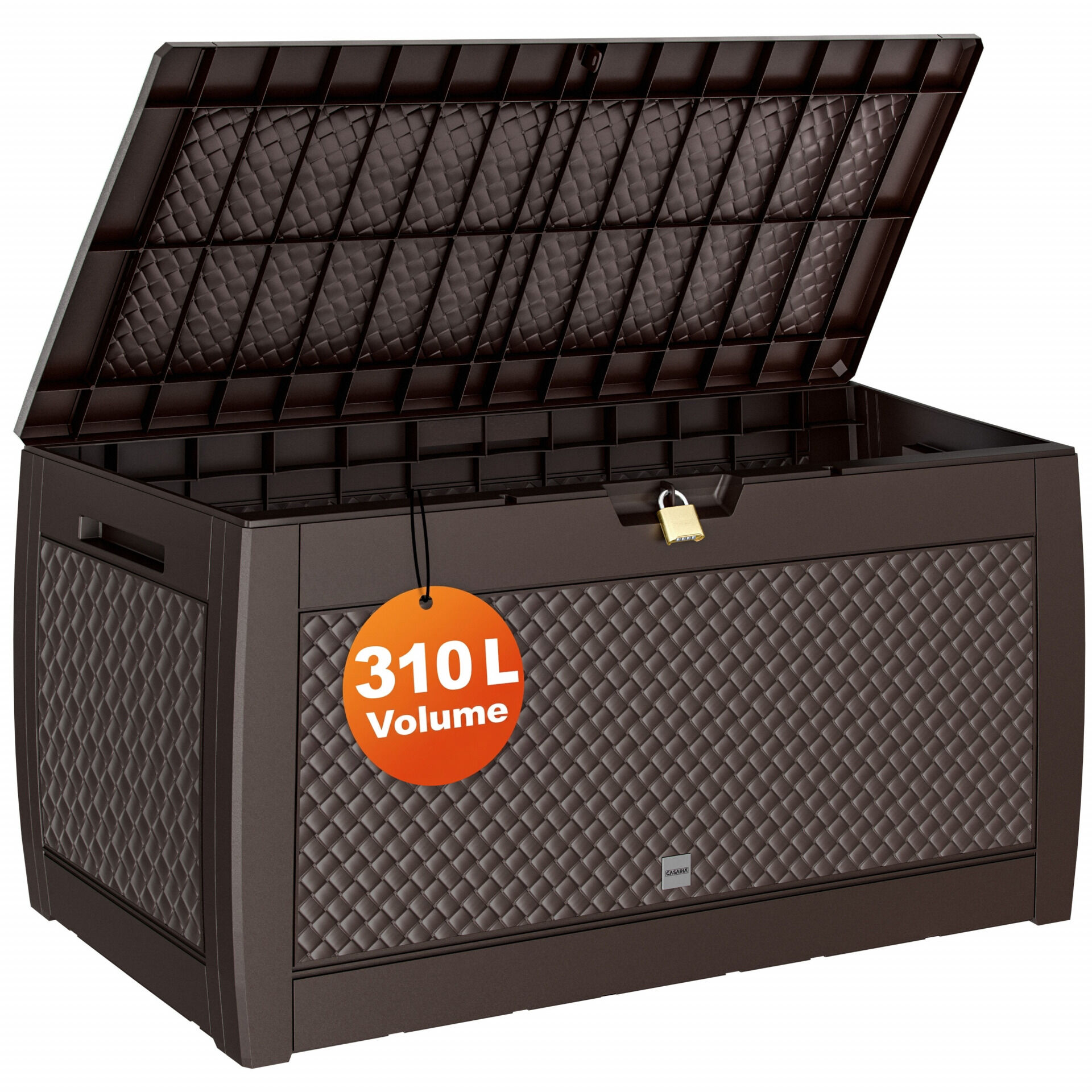 Gartenbox Matuba 310L Braun Flechtoptik wasserdicht