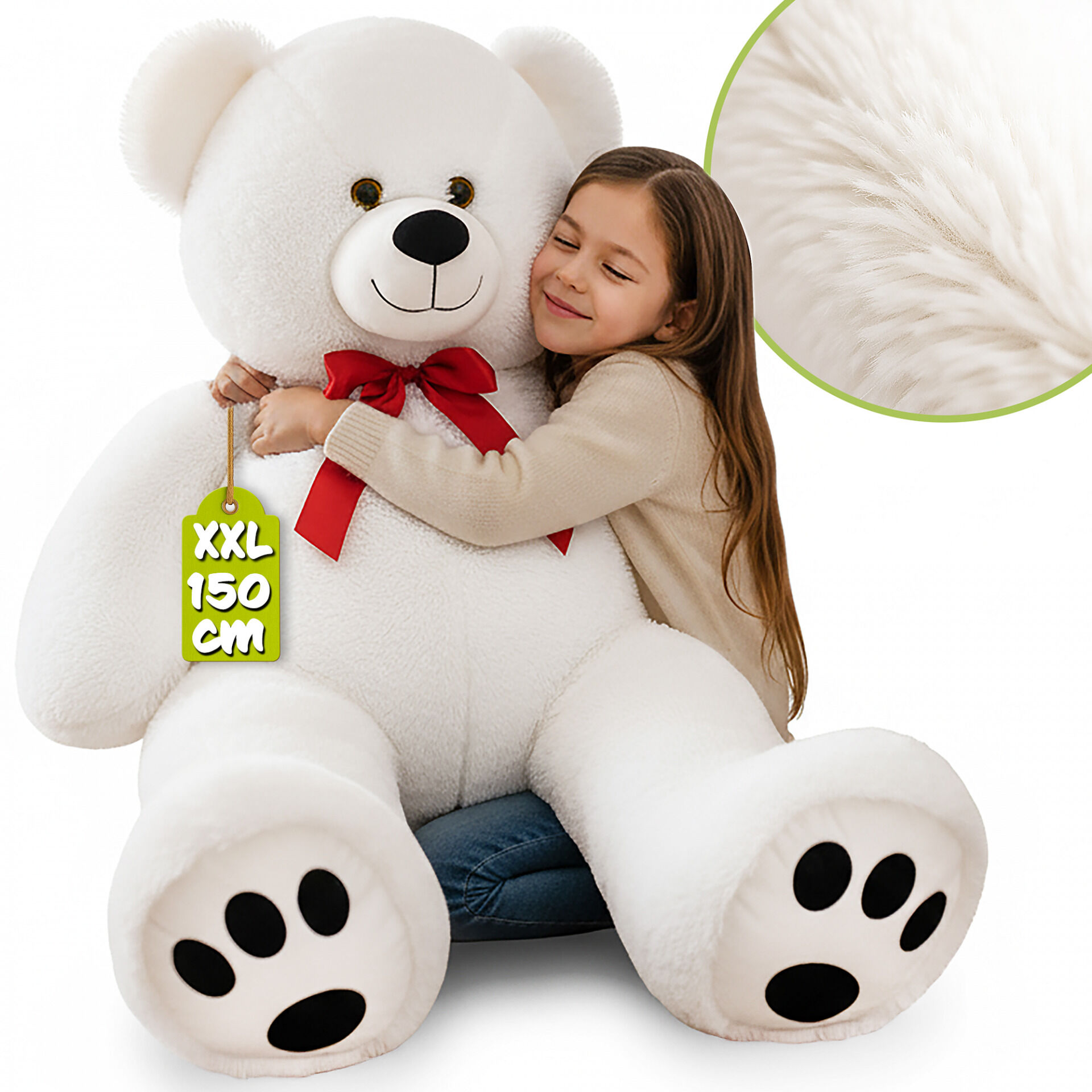Plüschtier Teddybär XXL Weiß 150cm