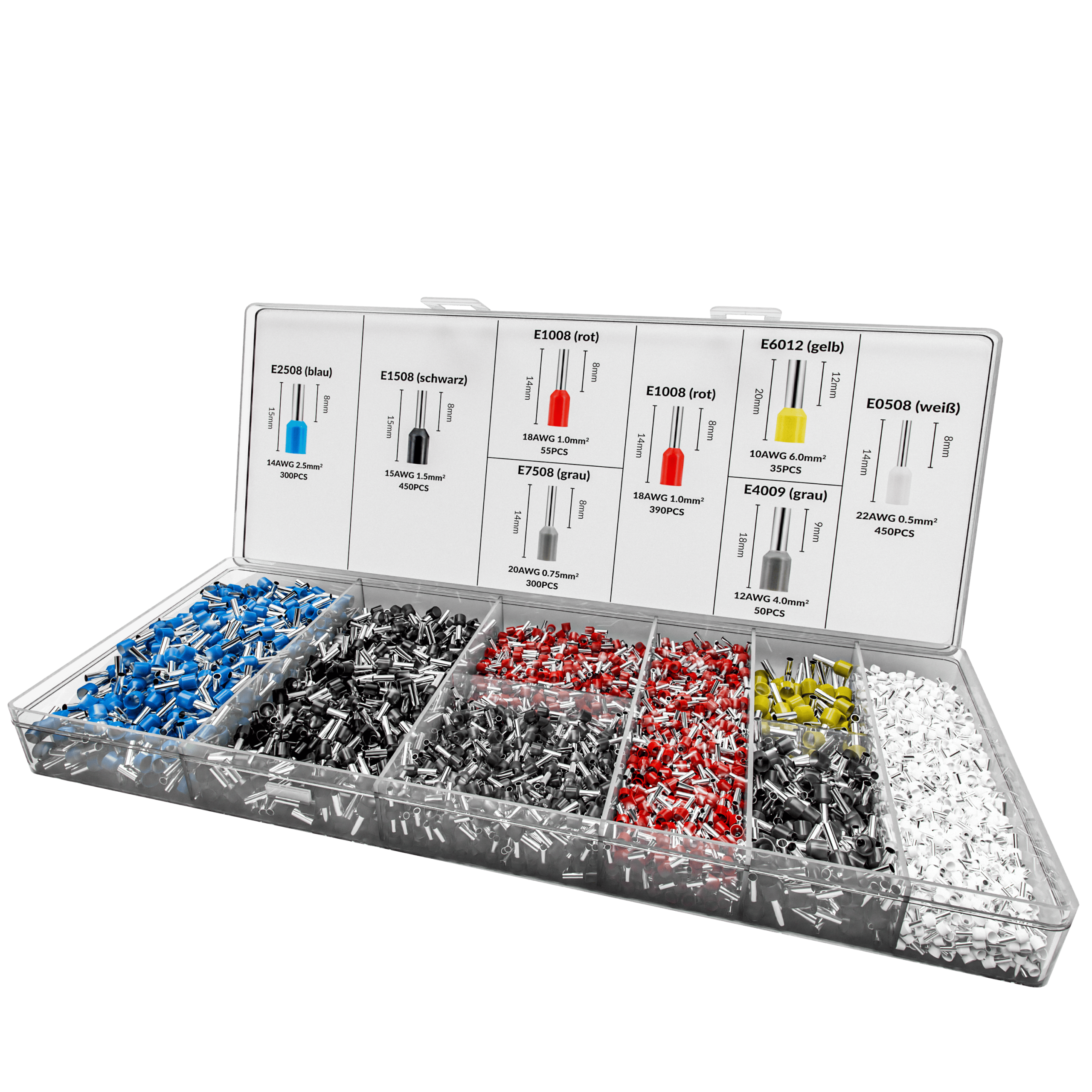 Crimpzange Sechskant inkl 2000 Stk Aderendhülsen