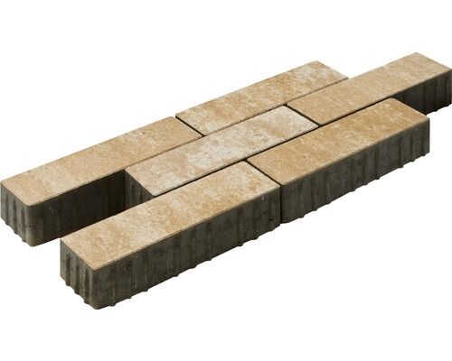 Pflasterstein Rechteckpflaster Crescendo 30x10x8 cm, Sahara-Weiß-Melange mit Microfase