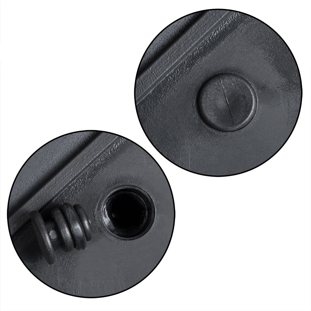 Polyrattan Blumentopf 3er-Set Schwarz