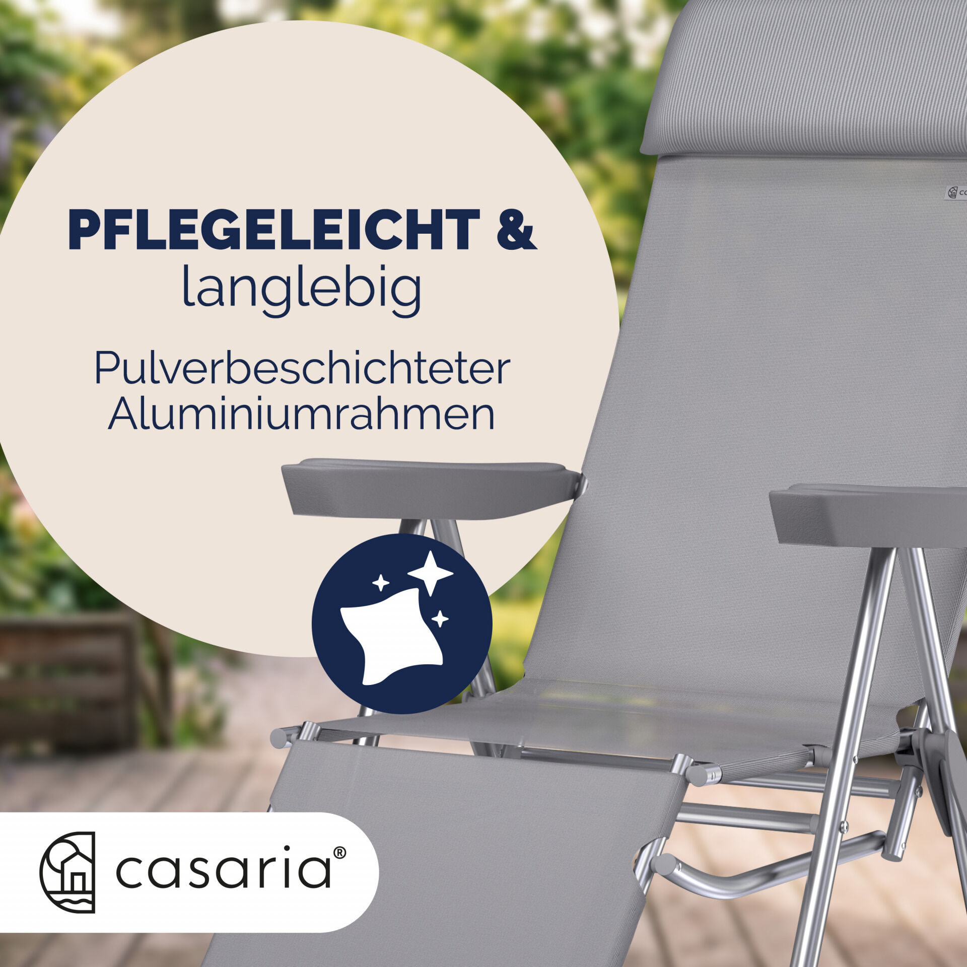 Gartenstuhl Hochlehner 2er-Set Anthrazit Alu