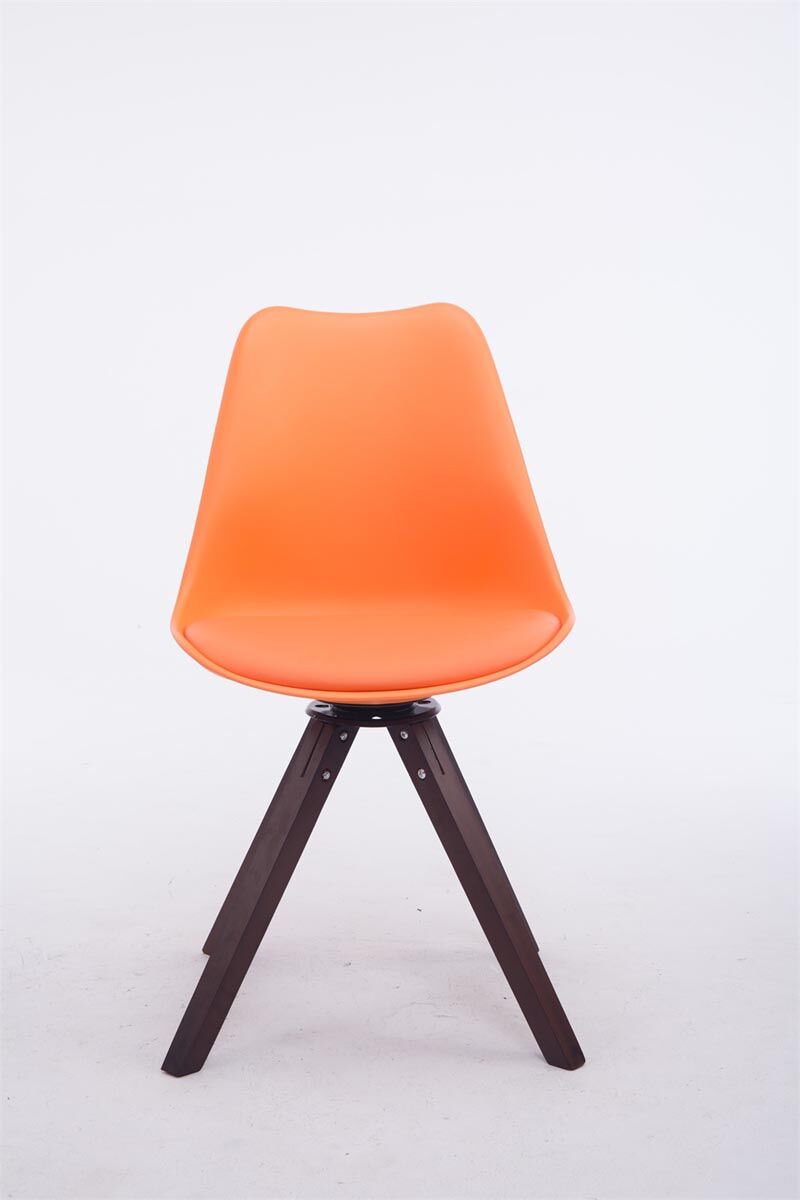 Besucherstuhl Troyes Drehbar Walnuss Square, orange