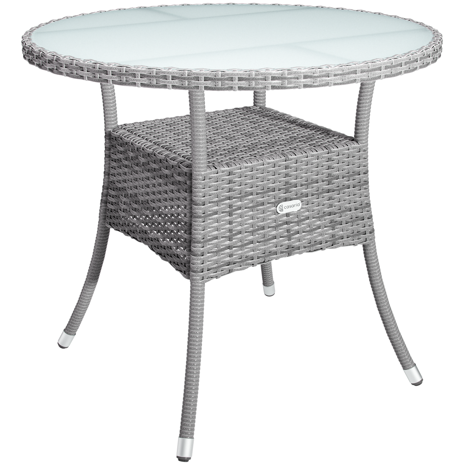 Polyrattan Tisch Grau Ø80cm