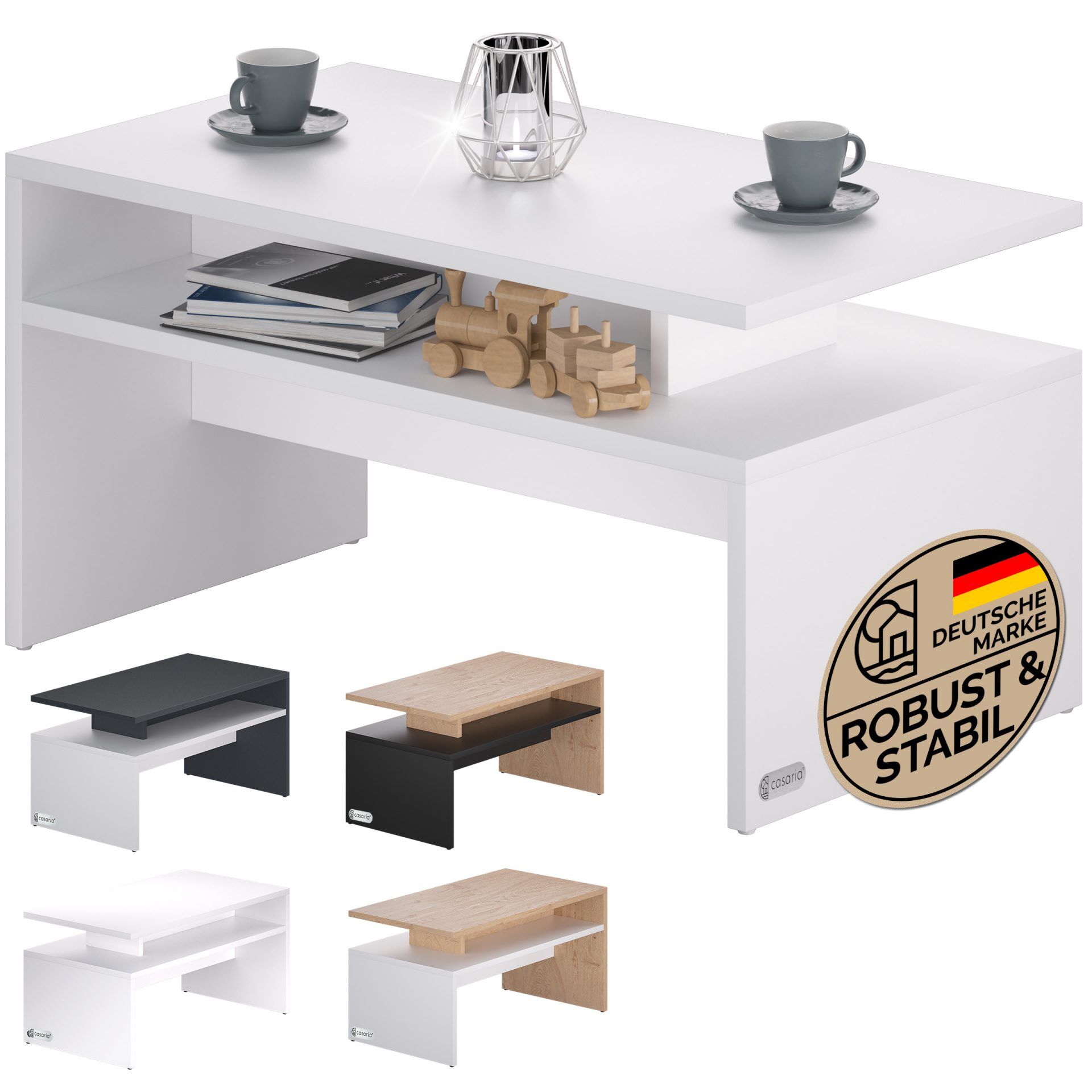Couchtisch Sacramento Weiß 95x55x50cm