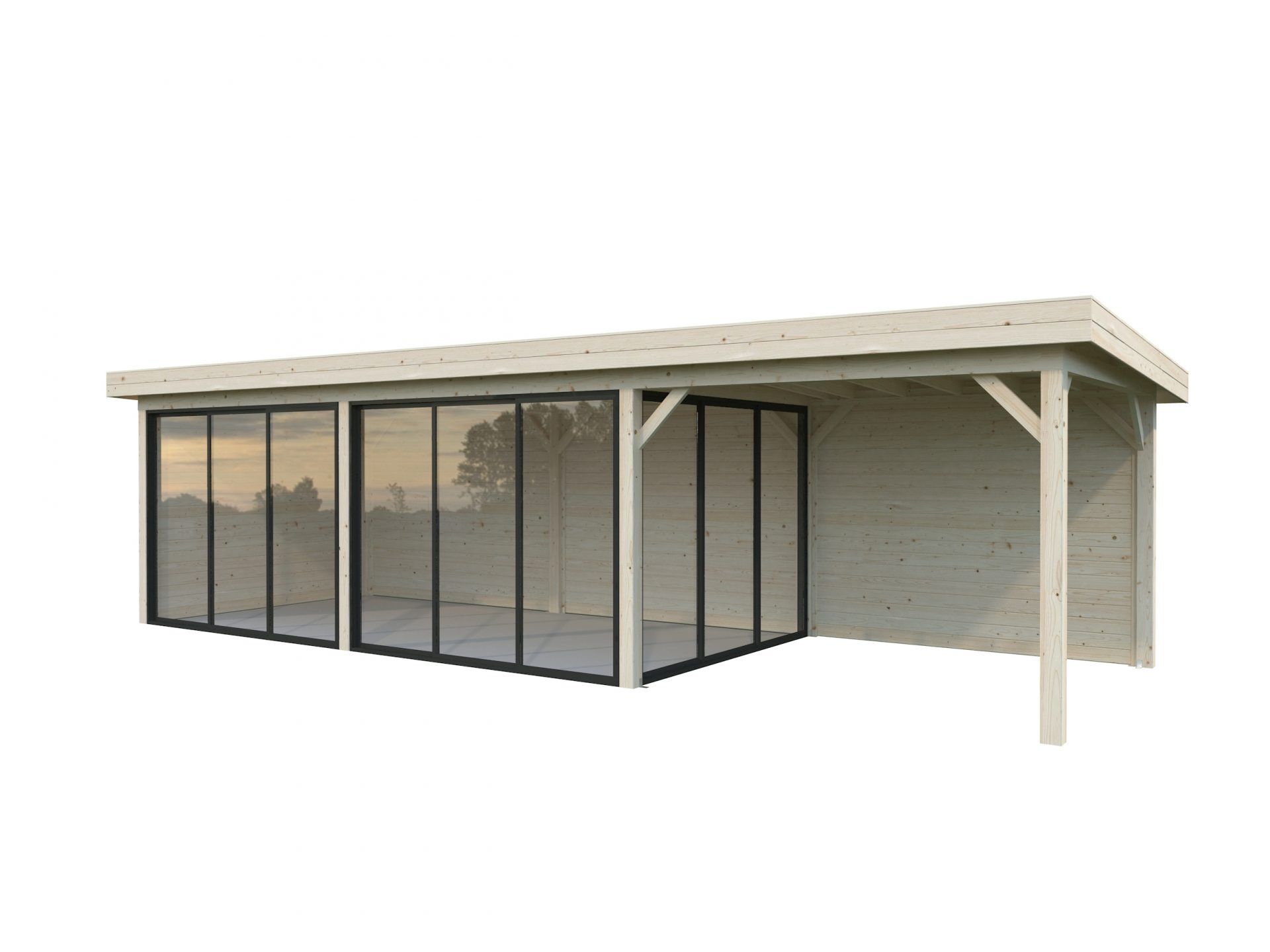Palmako modernes Gartenhaus Lenna 24,9 m2 Set 417 Slide