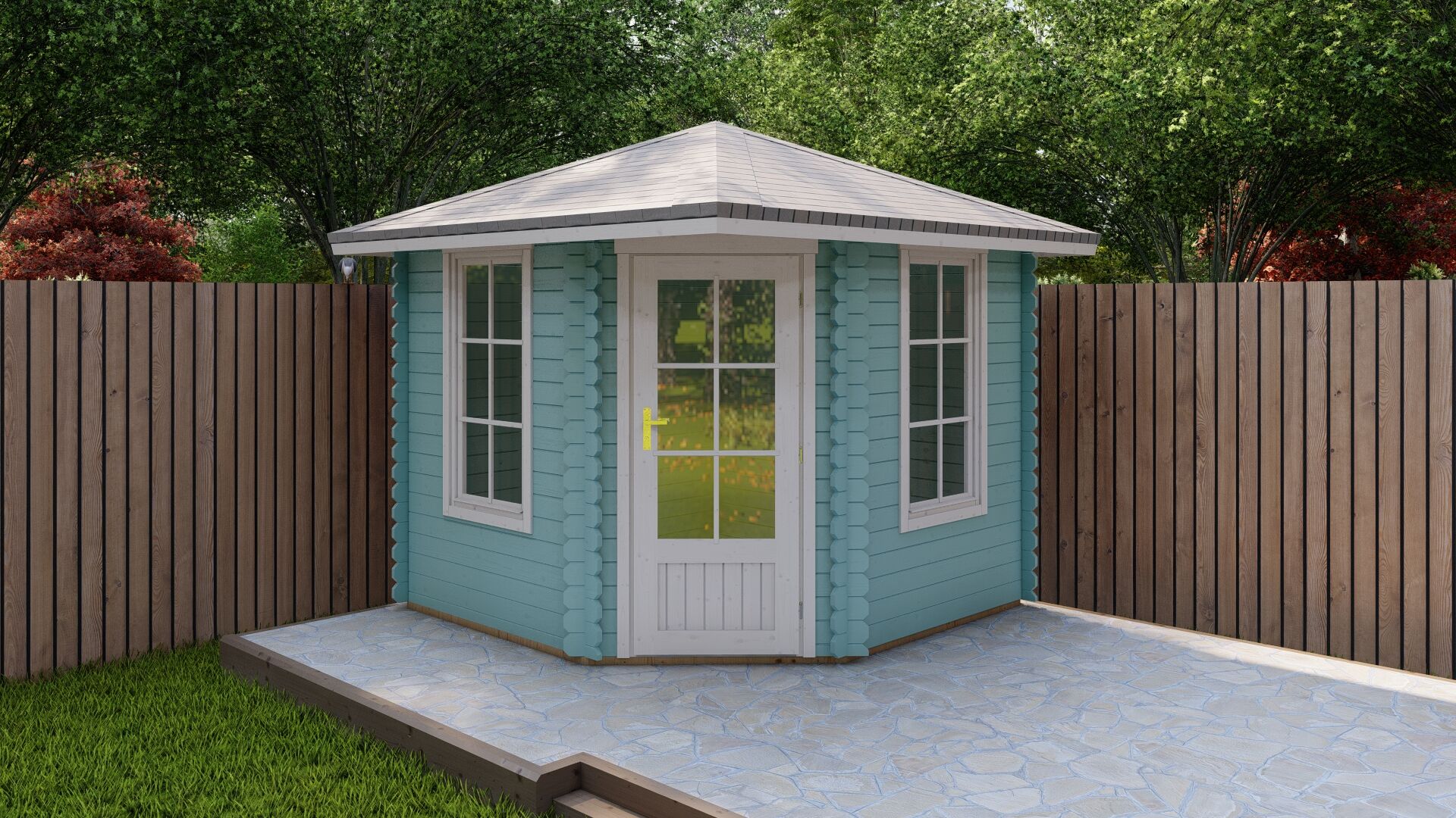 5 Eck Gartenhaus Norwegen 28