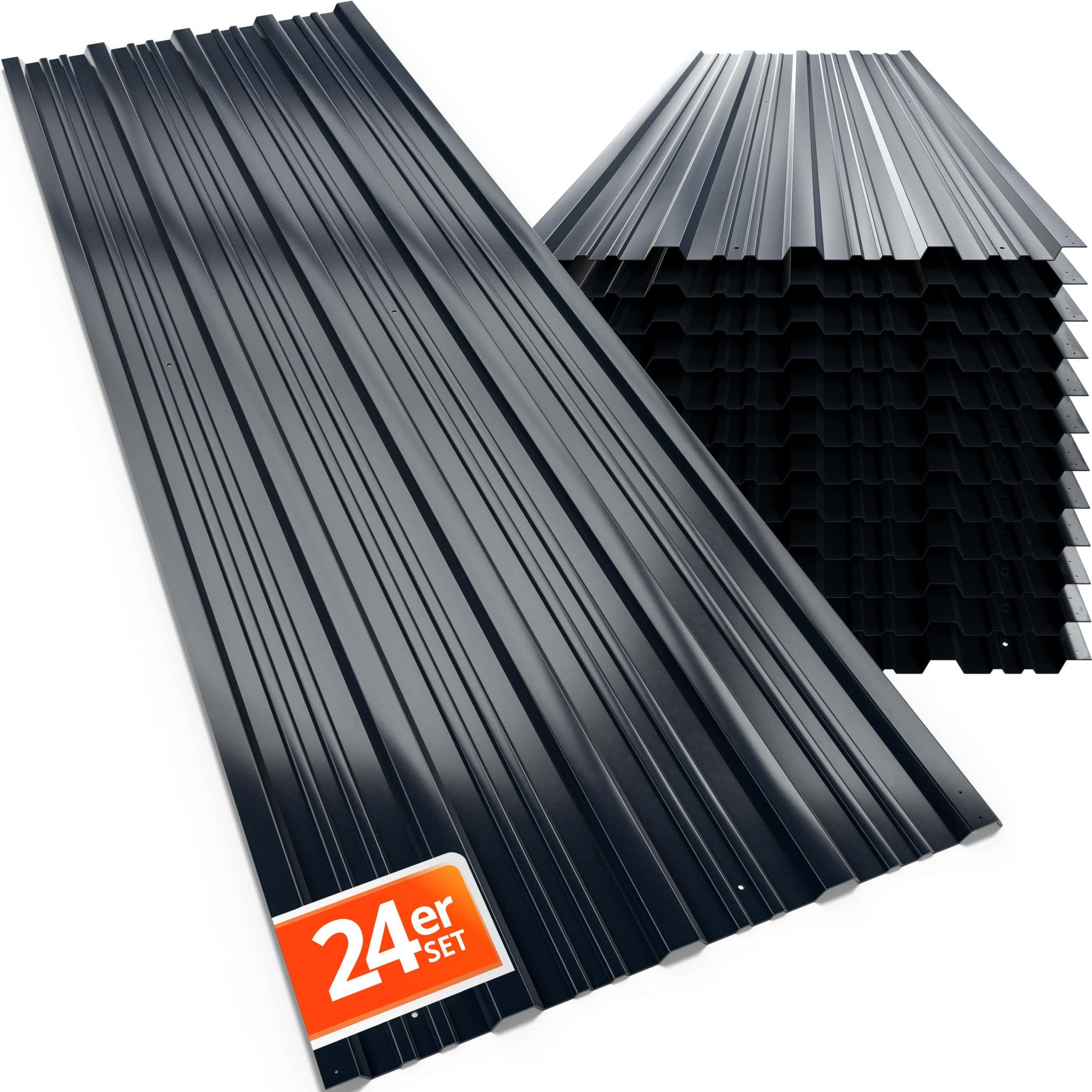 Trapezblech 24er-Set Anthrazit 129x46cm vorgebohrt