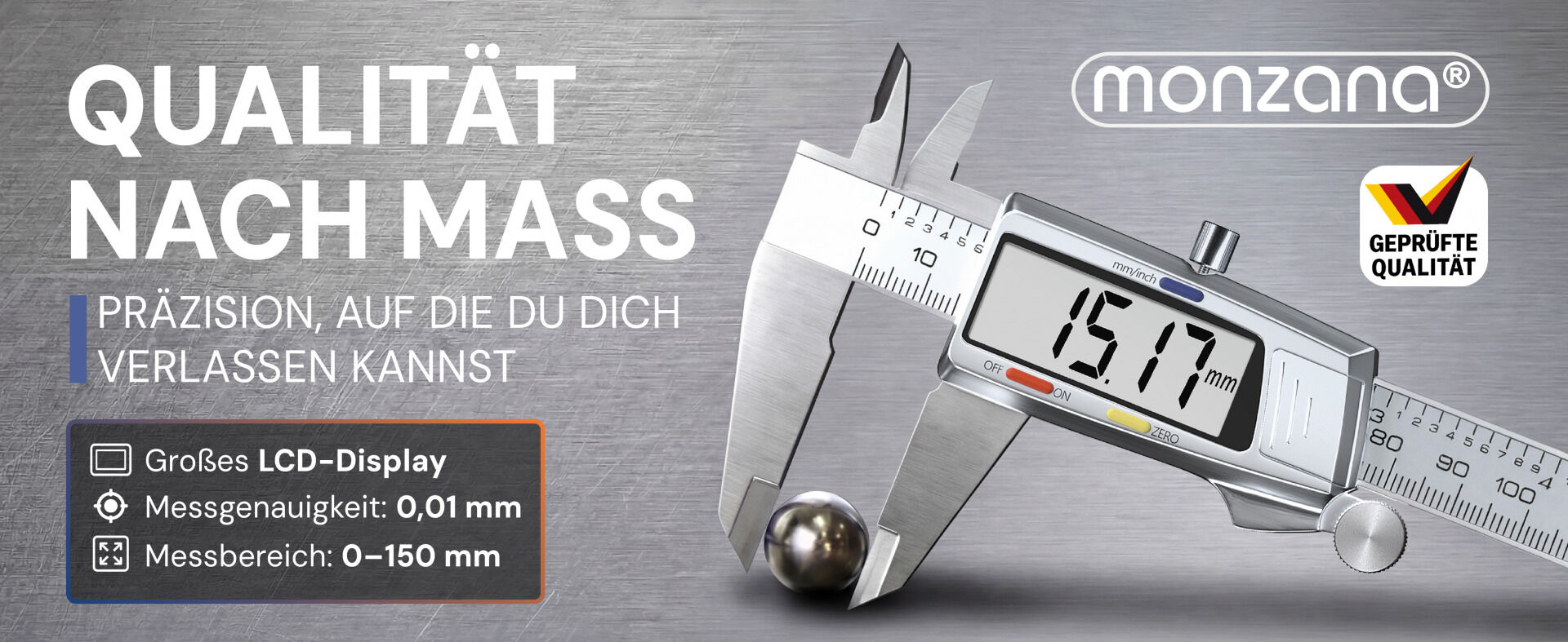 Digitaler Messschieber 0-150mm aus Stahl inkl Hardcase