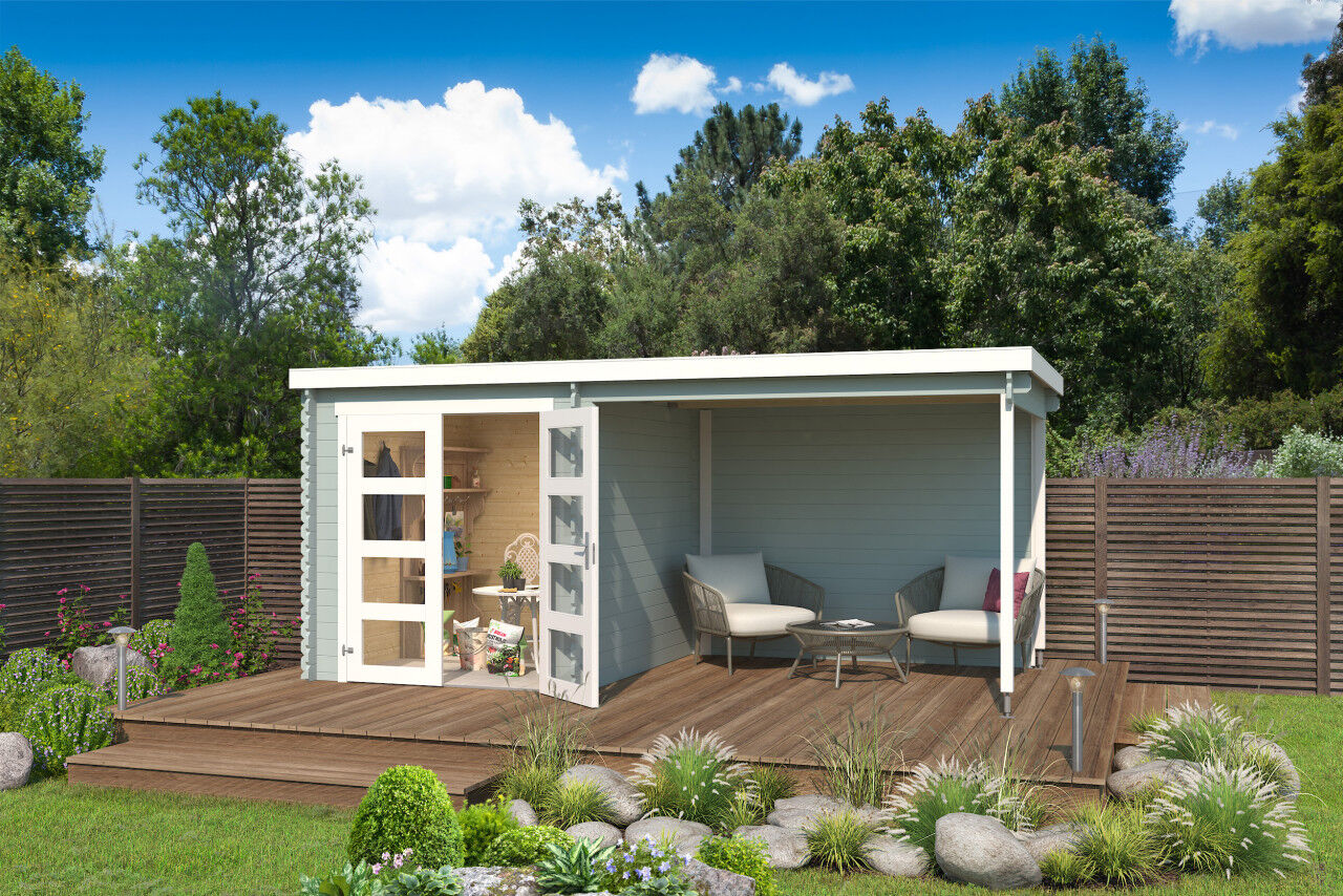 Lasita Maja Pultdach Gartenhaus Long Beach