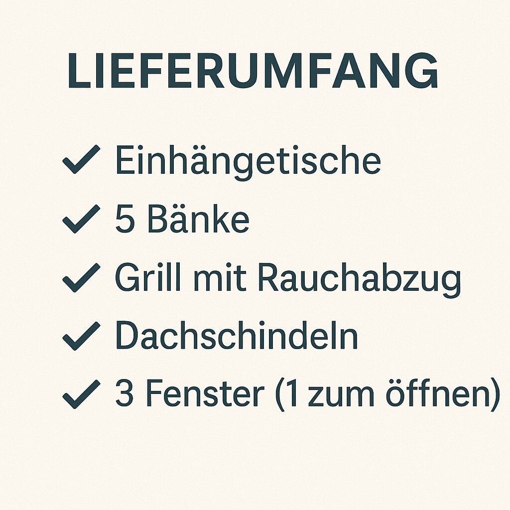Grillkota Exzellent 9,2 m² mit Grillanlage – komplett ausgestattet zum attraktiven Einstiegspreis