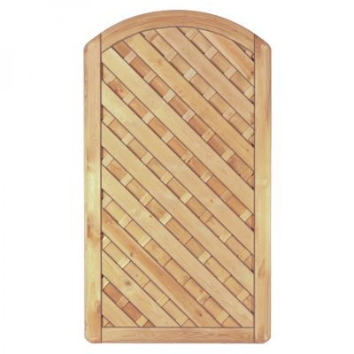 Maxi-Diagonal Bogen Tor 100 x 180/160 cm, Rahmen 45/90 mm, ohne Beschlag, kdi grün, Lamellen geriffelt &amp; geschraubt