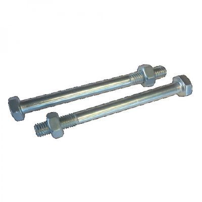 Durchgangsschraube m. Mutter, M 10 x 110 mm, inkl. Scheiben, Paket á 2 Stück, Stahlverzinkt