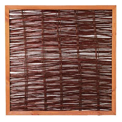 FAKO Weidengeflechtzaun, 120 x 120 cm, mit umlauf. Rahmen