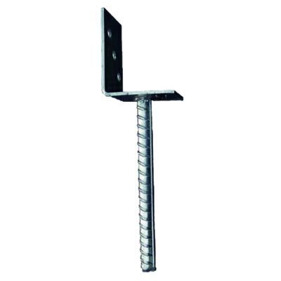 L-Pfostenträger mit Riffelstahldolle, feuerverzinkt, für Pfosten 9 x 9 cm