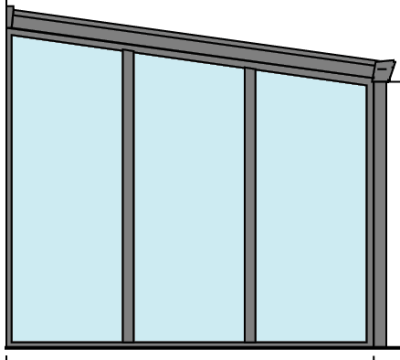 Seitenwand aus Glas links anthrazit 2,5 m