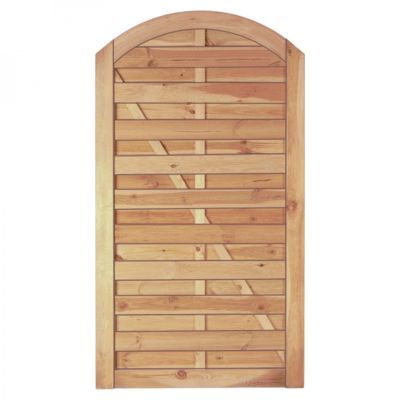 Maxi-Bogen Tor 100 x 180/160 cm, Rahmen 45/90 mm, ohne Beschlag, kdi grün, Lamellen geriffelt &amp; geschraubt