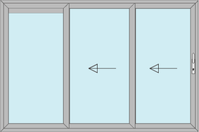 Aluminium Schiebetür Glas anthrazit 3 m 3-teilig