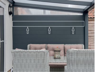 Aluminium Planke 150 mm, weiß (RAL9016) 180cm