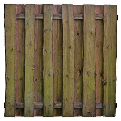 SEELAND-Serie kdi-braun, 180 x 180 cm, Bretter sägerau, ca. 16mm, Riegel 30/80 mm, mit Baumkante