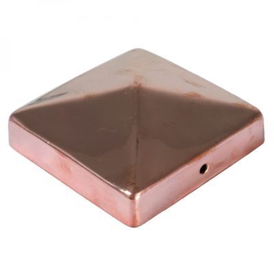 Pfostenabdeckung aus Metall 9 x 9 cm, Pyramide Kupfer
