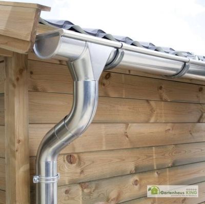 VERZINKTES Dachrinnen Set für Pultdach bis 5,1m Traufe